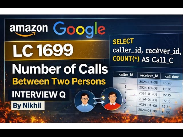 Amazon & Google – LeetCode 1699 | Number of Calls Between Two Persons Explain @DevVijayChauhan