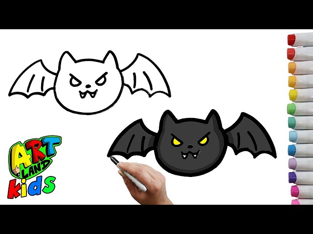 How to Draw a Bat Easy | Step by Step Drawing Tutorial for Kids