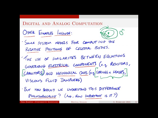 Week 13 Digital and Analog Computation