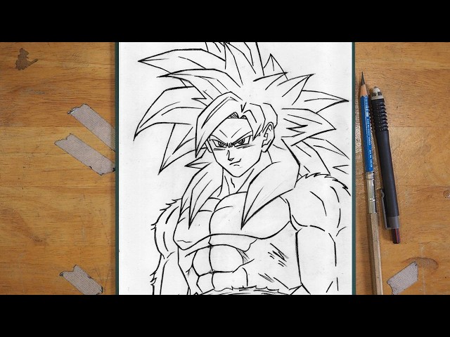 Easy Goku SSJ4 Drawing for Beginners | Step-by-Step Anime Tutorial | Anime Drawing