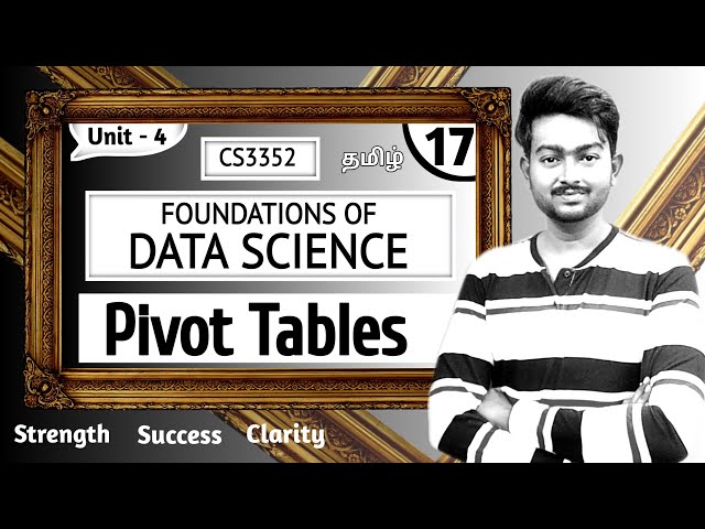 Pivot Tables in Tamil | Foundations of Data Science in Tamil | Unit 4 | CS3352 in Tamil