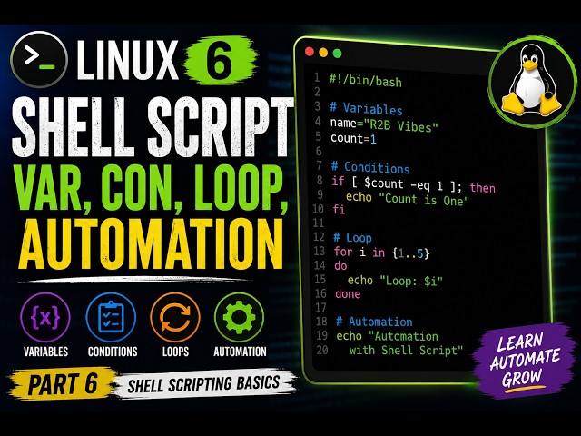 Shell Scripting Tutorial for DevOps Engineers | Variables, If-Else, Loops & Automation