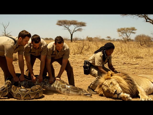 Unbelievable! Lion Trapped by Giant Python
