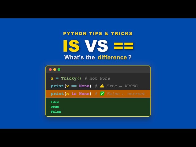 Python is vs == Explained | Python Tips and Tricks