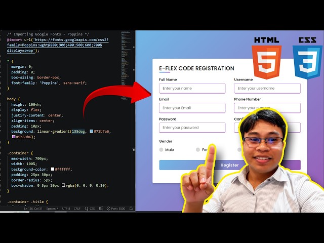 Responsive Registration Form Tutorial | HTML CSS