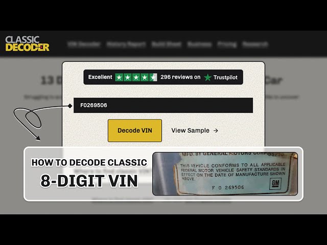 How to Decode an 8-Digit VIN Number for Classic Cars?