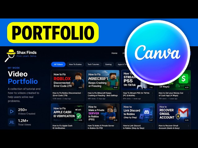 How to Create a Portfolio with Canva for Beginners - Canva Portfolio Website