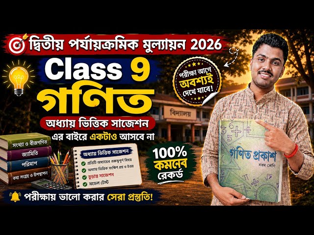 Class 9 Math 2nd Unit Test Suggestion 2026 //Class 9 2nd Unit Test Math Question Paper 2026 // Gonit