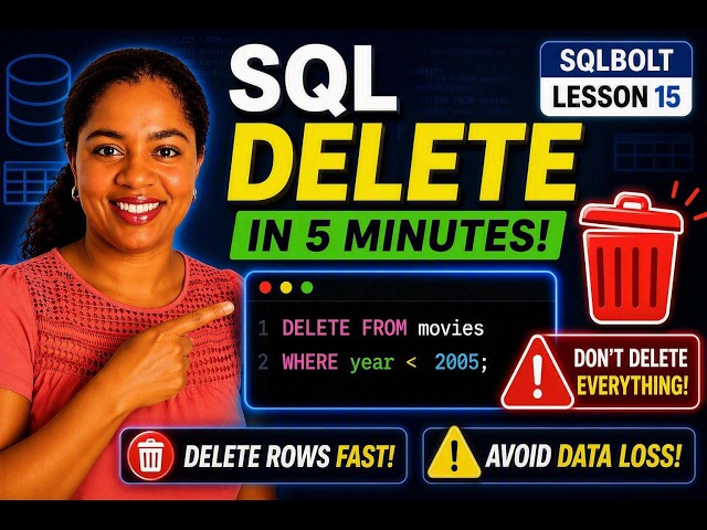 SQL DELETE Statement Explained | How to Delete Rows Safely (Beginner Tutorial)