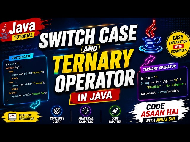 JAVA TUTORIAL | #switchcaseinjava | #javaprogramming | #javatutorial | #ternaryoperator | #howto