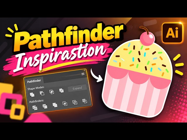 Pathfinder Inspiration in Adobe Illustrator | Creative Vector Design Timelapse
