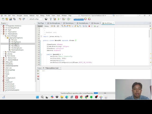 Polymorphism Java OOP Menggunakan GUI