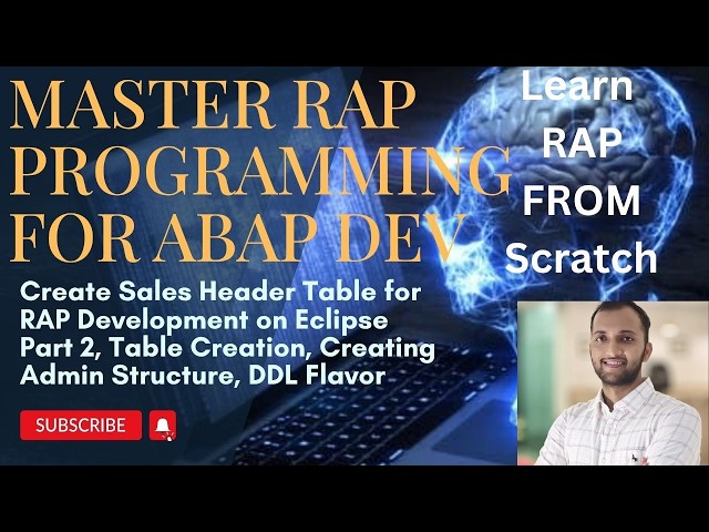 9. Create Sales Header Table for RAP Development on Eclipse Part 2, Table Creation, Creating Struct.