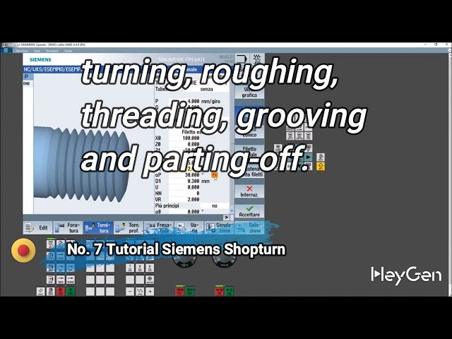 N7 Tutorial ShopTurn Sinutrain #cnc siemensturning, roughing, threading, grooving and parting off