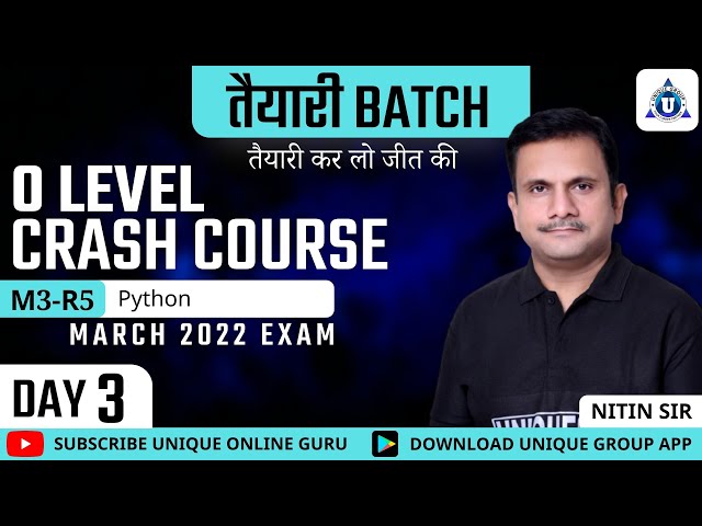 O level Exam 2022 | Target  25 march #olevel  M3:R5 Python | #m3r5 #python Crash course | Day - 03