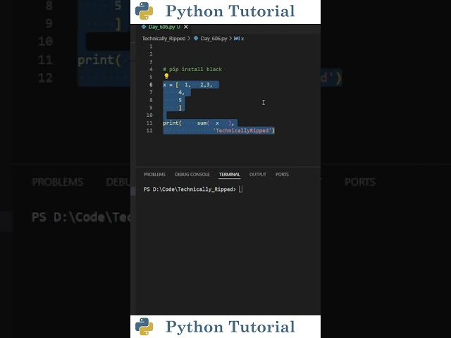 Auto-Format Python Code in Seconds with Black | Python Tutorial