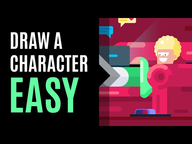 FLAT DESIGN CHARACTER, Digital Illustration Art, Adobe Illustrator STEP BY STEP Drawing Tutorial