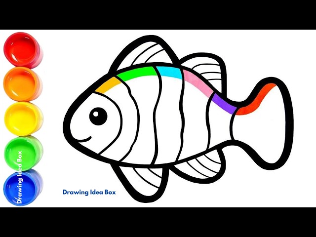 Drawing Colorful Fish 🌈🐠 | Fun Rainbow Fish Drawing Ideas for Kids