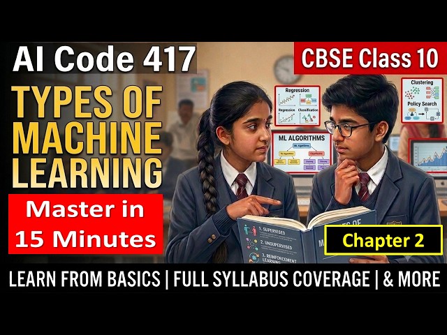 Class 10 AI Chapter 2 | Types of Machine Learning ONE SHOT | CBSE Board Exam 2027, Code 417