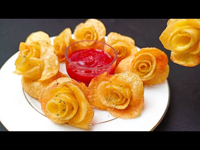 Super Crispy Fried Potato Flowers - Fall in LOVE quick snacks recipe