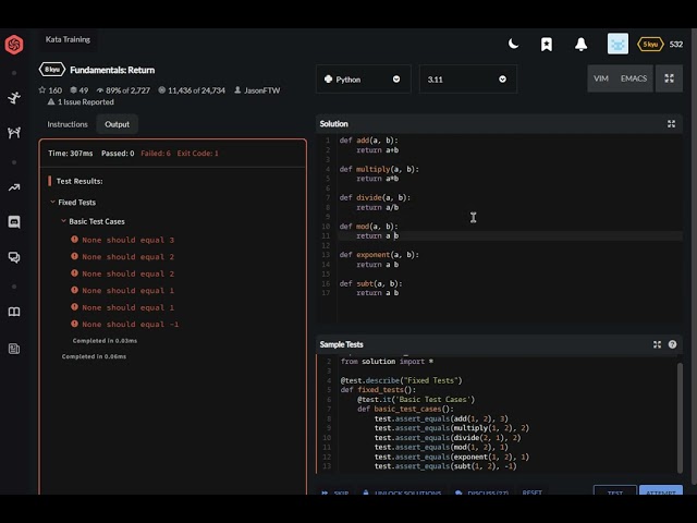 codewars python Fundamentals Return