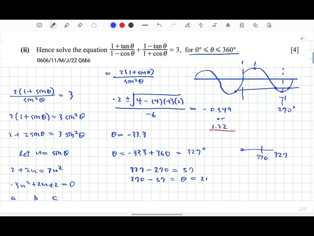 Trigonometry | IGCSE A-math (0606) | Past Paper Questions