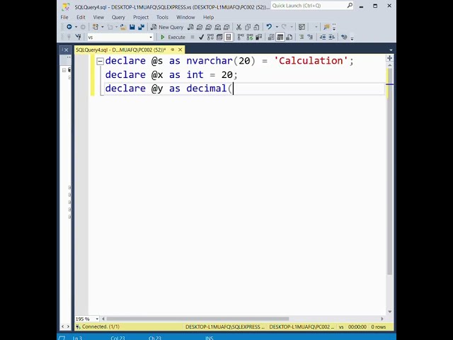 Using Variables in SQL #sql #query #variables #sqlquery #shorts