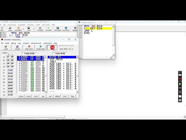 8086 BIOS INTERRUPT FOR GETTING INPUT