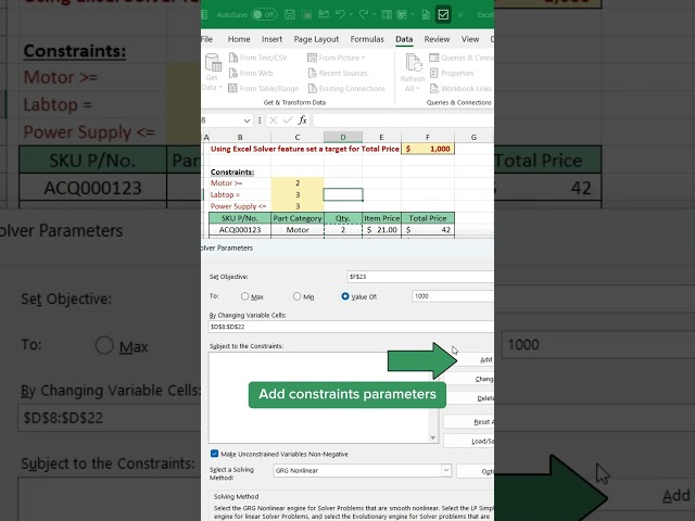 How to use Solver in Excel #shorts