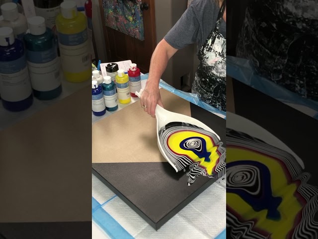 ???🤔??? DustPan ART Acrylic Pour | Unique tools | #dustpan #fluidart #trirrrtistry #acrylicpouring