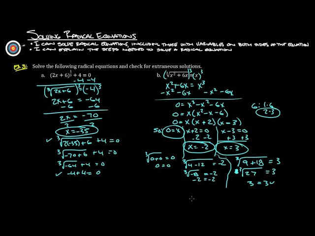 7.5 Solving Radical Equations