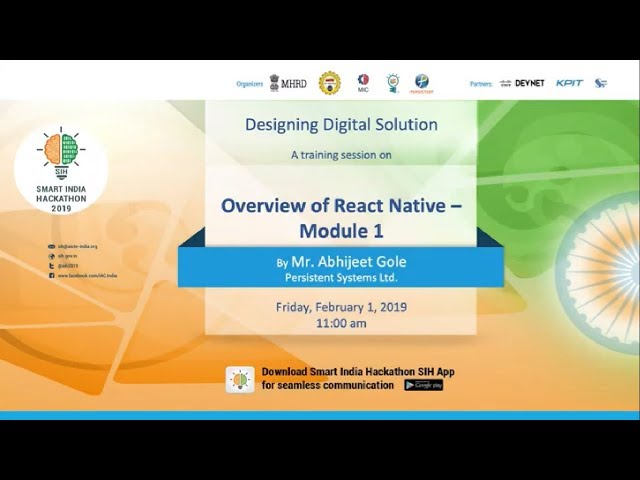 Training Session on Designing Digital Solution: Overview of React Native – Module 1