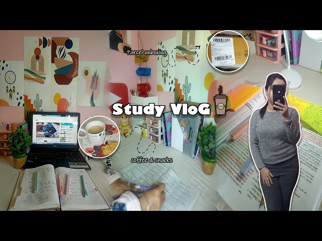 Study VloG☕|| Late night study with me 🌃