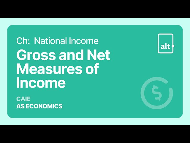 Gross and Net Measures of Income | National Income | A Level | Economics