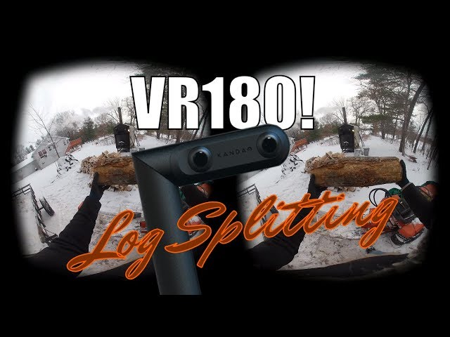 Head Mounted QooCam 4K#VR Experiment. Virtual Log Splitting Reality OculusGo VR180 Video