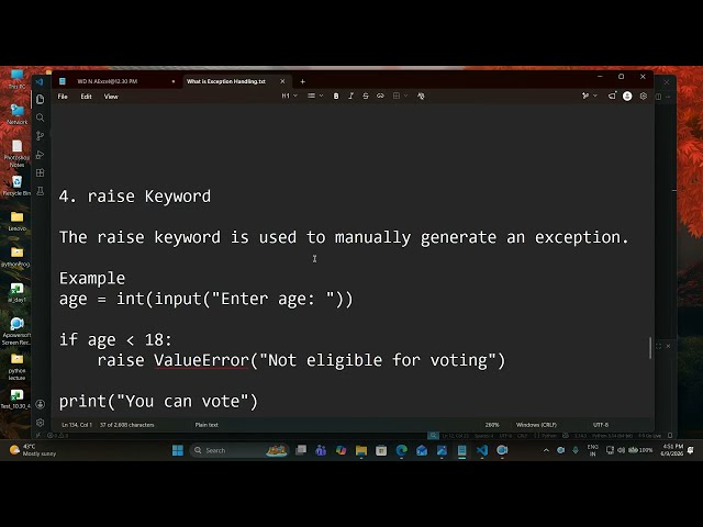 Exception Handling in Python | Try, Except, Else, Finally & Raise Explained with Examples