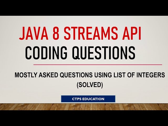 Java 8 Streams coding interview questions|  Complete practical interview questions and answers