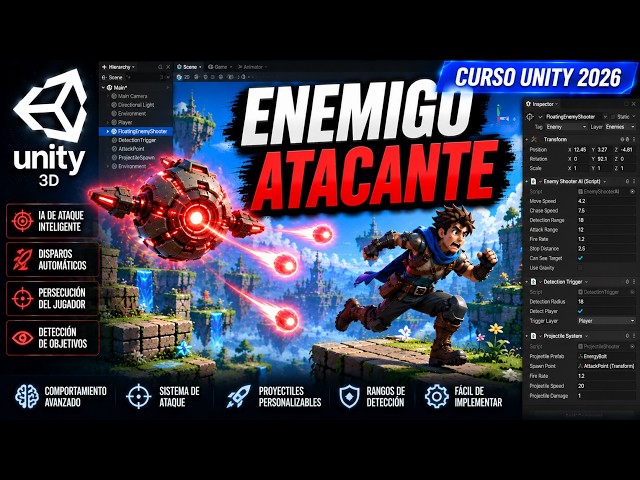 How to Create an ENEMY that SHOOTS PROJECTILES in Unity 3D 🔥 #31