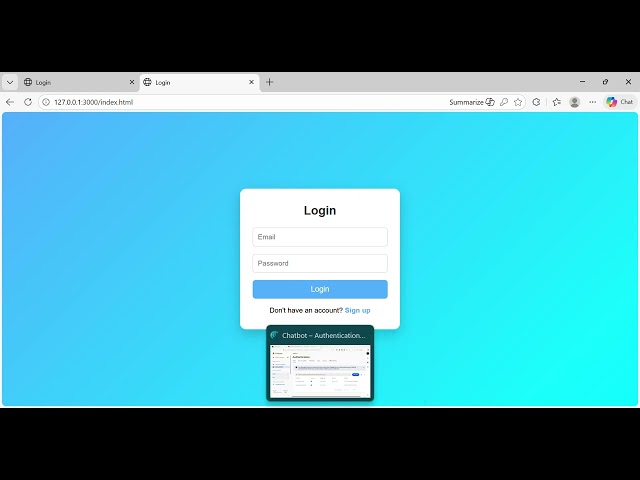 Login and Signup page with firebase integration