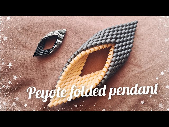 Peyote folded leaf pendant tutorial - BIG BEADS