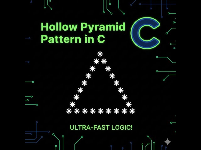 Hollow Pyramid Pattern in C | Star Pyramid Program | Logic + Output | Pattern Series 5