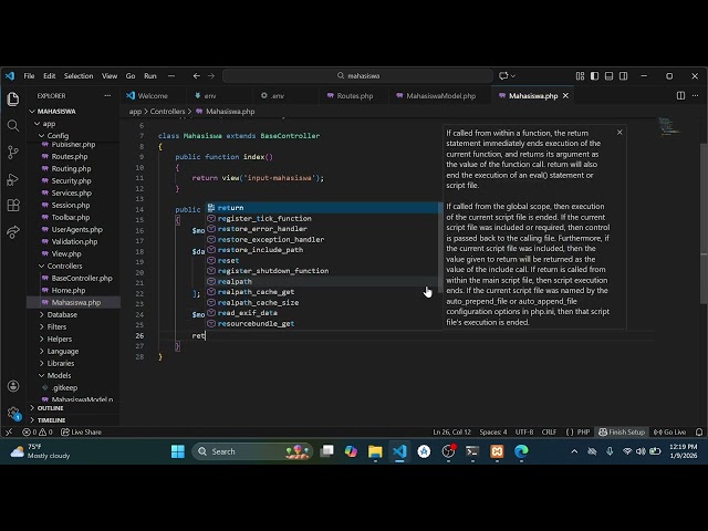 CREATE Data Mahasiswa Menggunakan CodeIgniter 4