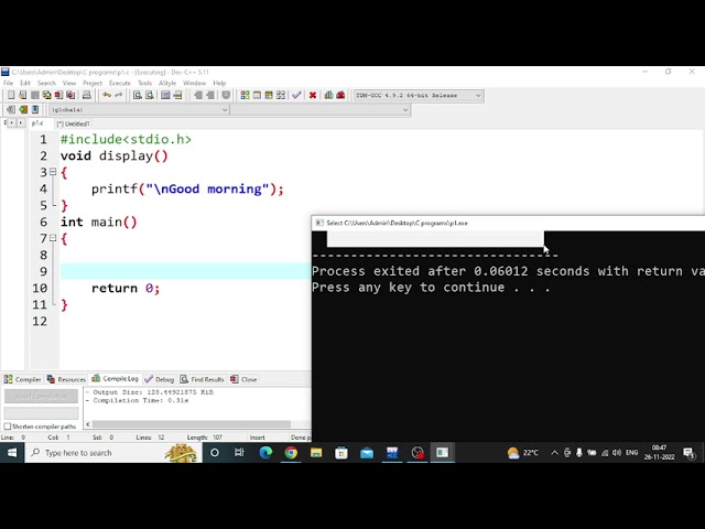 PPS & PF online session-4 | C language | Function | Return Statement