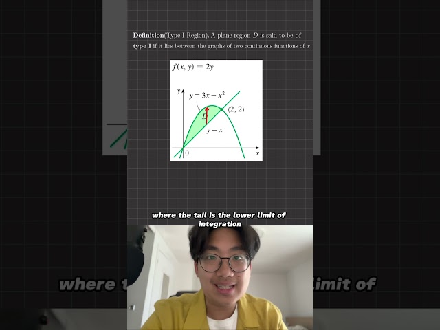 Setting up a Double Integral over a Type I Region