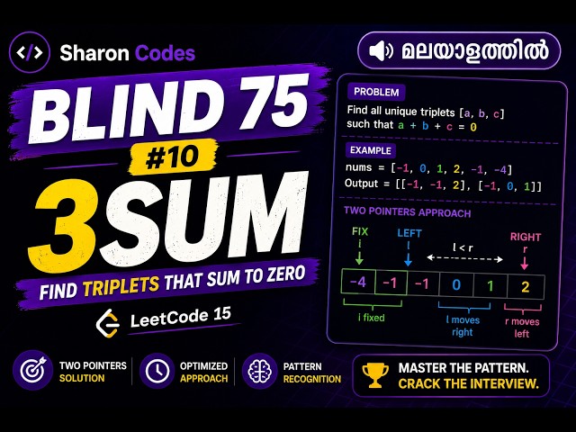 10. 3 Sum | BLIND 75 in Malayalam | DSA