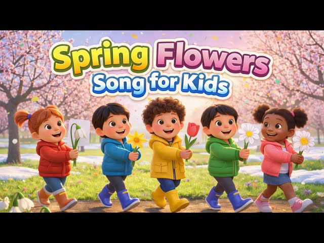 Flower Names Song for Kids (Spring Flowers)🌸 | Snowdrop, Daffodil, Tulip & Daisy!