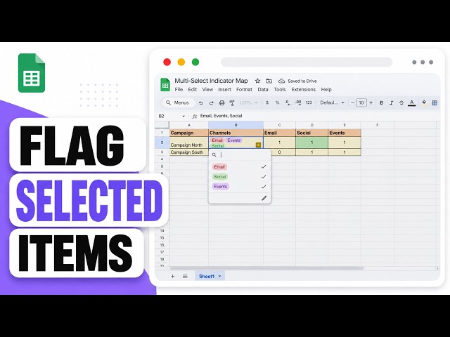 Google Sheets: How to Map Multi-Select Values to Indicator Cells