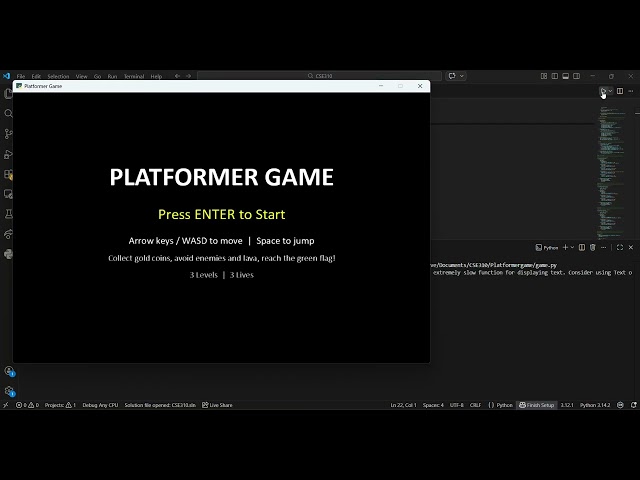 Basic Python platforming game