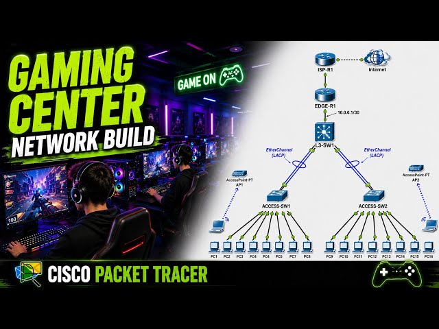 Build a Gaming Center Network in Cisco Packet Tracer