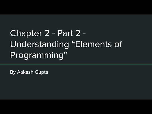 4. Chapter 2 Part 2 - Transformation and their Orbits - Understanding "Elements of Programming"